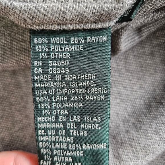 Lauren Ralph Lauren Shirt Jacket Gray Wool Blend Snap Closure Shacket Large - Picture 13 of 15